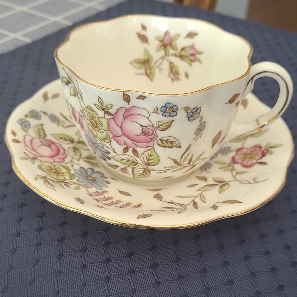 Bone China Cup & Saucer By Taylor And Kent, Longton, England.
